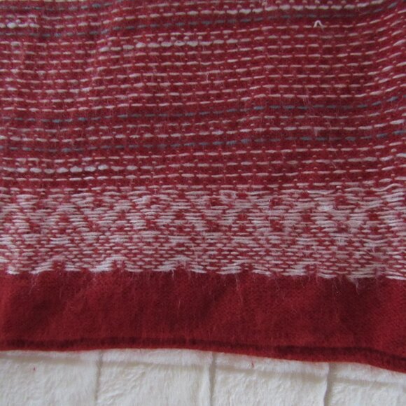 FREE PEOPLE-OVERSIZED WINTER HOLIDAY SWEATER-ANGORA-DEER-TIE NECK-CHRISTMAS-RUST - Picture 7 of 10